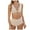 Khaki, variant on Efsteb 2 Piece High Waisted Bikini Set for Women Solid Color Split Swimsuit Two Piece Bathing Suit Swimwear (Pink,L)