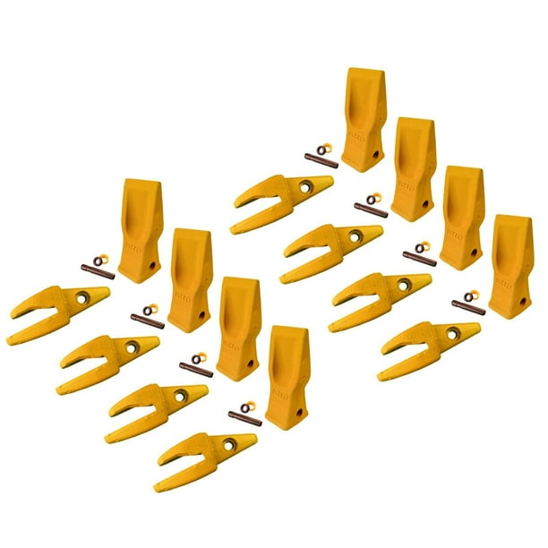 8 CAT Style Backhoe Bucket Shanks 1" Lip, Abrasion Teeth 4T2203, 119