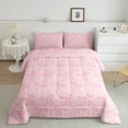 thumbnail image 2 of Feelyou Cartoon Pink Bowknot Full Size Comforter Sets, Princess Kawaii Ribbon Bedding Comforter Set, Teens Kids Girls Women Reversible Bedding Sets, Super Cozy Room Decor, 3-Piece, 2 of 8