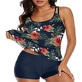 thumbnail image 3 of LEEYNEER Tankini with Boy Shorts Swimsuits for Women Vintage Boho Print Bathing Suits Plus Size Summer Two Piece Swimwear, 3 of 9