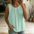 thumbnail image 2 of Women's Plain Sleeveless Tank Top Summer Oversized Crew Neck Basic Tee Tank Flowy Casual Boho Beach Vacation Tops Green, 2 of 7