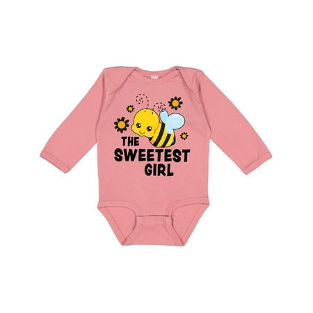 

Inktastic The Sweetest Girl with Bee and Honey Combs Gift Baby Boy or Baby Girl Long Sleeve Bodysuit