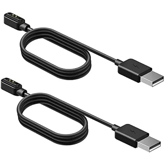 xixishop Compatible with EIGIIS Smart Watch Charger, Magnetic USB Replacement Charger Compatible for EIGIIS Smart Watch (2 Pack-Black Black, for KE5 Smartwatch)