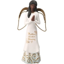 Pavilion Gift Company African American Praying Collectible Resin Angel Figurine, 5.5 Inch, White