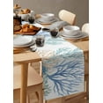thumbnail image 3 of Hokiten Table Runners 36 Inches Long Dress Scarves, Blue Teal Coral Farmhouse Kitchen/Dining Table Runner, Short Coffee Tablerunners, Watercolor Coastal Summer 13x36 Inch, 3 of 7