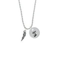 thumbnail image 2 of Delight Jewelry Silvertone Lightning Bolt Silvertone Script Initial Disc - I - Charm Necklace, 20"+3", 2 of 4