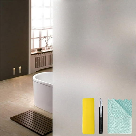ERDS-Frosted Glass Window Privacy Film with Free Installation Tools Static Cling Bathroom Window Frosting Film Day and Night Windows Cling Home Glass Door Cover, 17.5 inch x 78.7 inch