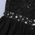 thumbnail image 6 of YONGHS Kids Girls Floral Lace Maxi Dress Wedding Birthday Party Formal Dance Romper Gown 4-12 Black 10, 6 of 7