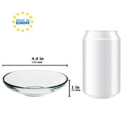 LAV Clear Glass Round Turkish Tea Saucers, Non-Lead Glass Tea Plates, 6 Pcs, 4.3 inch