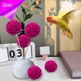 thumbnail image 2 of Beautynvta 2 Pcs Round Wicker Rattan Balls, 2'' Rattan Woven Decorative Ball Bowl Vase Filler, Wicker Balls for Birthday Home Party Table Centerpiece Wedding Decor, Hot Pink, 2 of 6