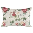 thumbnail image 2 of Pink Rose Floral Throw Pillow Cover,Green Leaves Rustic Seasonal Herb Rectangle Decorative Pillow Case Protector Soft Cushion Cover Lumbar Pillowcase for Couch Sofa Bedroom Car Chair Decor 20x36 Inch, 2 of 8