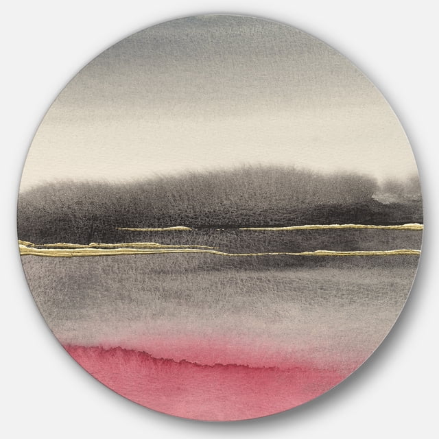 Designart 'Pink Shabby Storm II' Shabby Chic Cercle en Métal Art Mural - Disque de 36