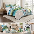thumbnail image 6 of Twin XL Quilt Set 68''x98'', Summer Beach Lightweight Summer Bedspread Coverlet Set with 2 Pillow Shams, Tropical Coastal Palm Tree Surfboard Breathable All Season Quilt Bedding for Dorm/Guest Room, 6 of 9
