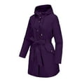thumbnail image 5 of Women's Lightweight Rain Jacket With Adjustable Hood And Belt For Wet Weather Protection, 5 of 6