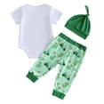 thumbnail image 4 of mgoYE Newborn Baby Boy Clothes Golf Summer Outfit New To the Club Letter Print Short Sleeve Romper and Pants Hat 3Pcs Sets Size 3-6 Months, 4 of 9