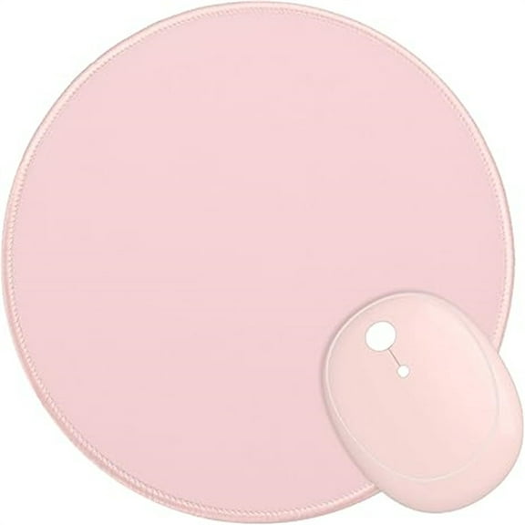 Round Mouse Pad, 8.7 x 8.7 Inch Premium-Textured Washable Non-Slip Rubber Base Cute Small Mouse Mat with Stitched Edge for Men Women Wireless Computer Laptop Gaming Desk Accessories, Pink