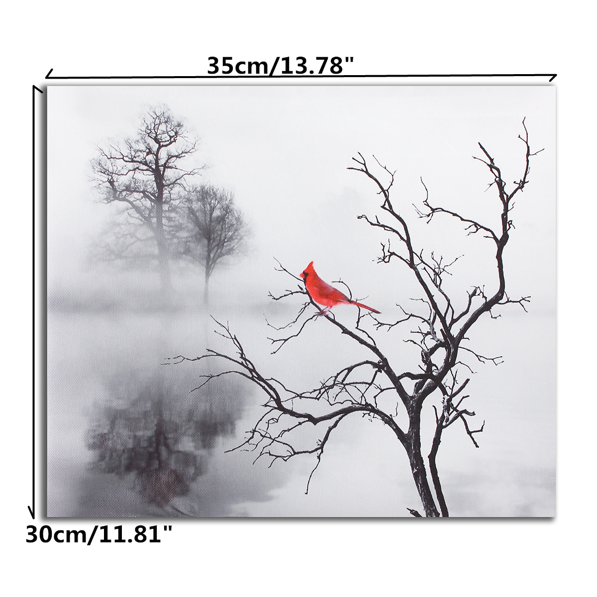 14 X12 Red Cardinal Bird Wall Art Oil Painting Giclee Landscape