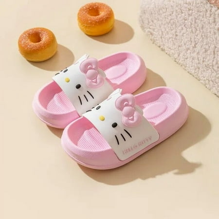 

Kawaii Sanrio Hello Kitty Slippers Cartoon Kuromi Women‘s Outdoor Sandals Home Anti Slip Soft Children‘s Beach Shoes Girl Gift
