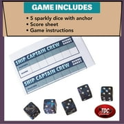 TDC Games Ship Captain Crew Dice Game for Party Favors and Family Game Night, 5 Dice, Travel Size