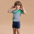 thumbnail image 4 of GYRATEDREAM Boys Two Piece Rash Guard Swimsuits Short Sleeve Rash Guard and Swim Trunks Outfit Set Toddler to Little Kid,Size 5-6 Years, 4 of 8