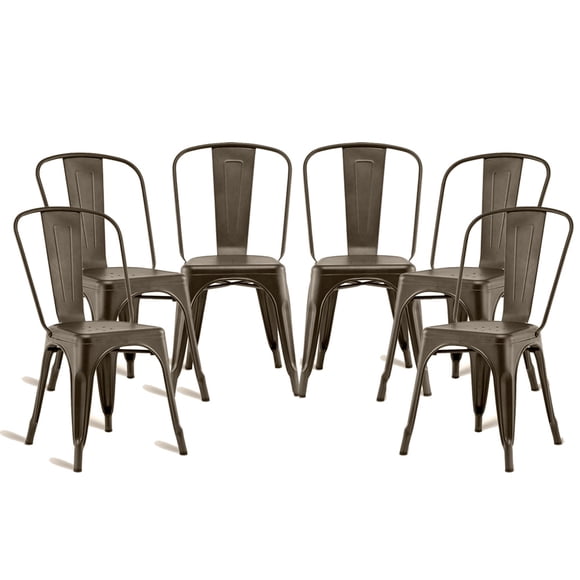 Heavenly Collection Armless Gunmetal Dining Chair SET OF 6