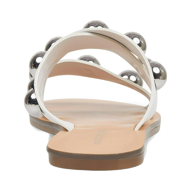 Marc Fisher Women s Bryte2 Flat Sandal White 7.5