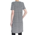 thumbnail image 2 of CALVIN KLEIN $70 Womens New 1396 Black Houndstooth Wear To Work Top XS B+B, 2 of 2
