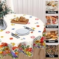 thumbnail image 3 of Spring Summer Tablecloth Round 60 Inch Watercolor Floral Table Cloth Circle Flower Seasonal Table Cover Tabletop for Home Decor Dining Room Kitchen Party Picnic, 3 of 7