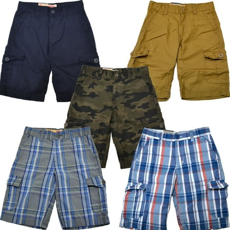 Levis Boys Cargo Shorts Casual Flat Front Bottoms Relaxed Fit Canvas 5 6 14 New