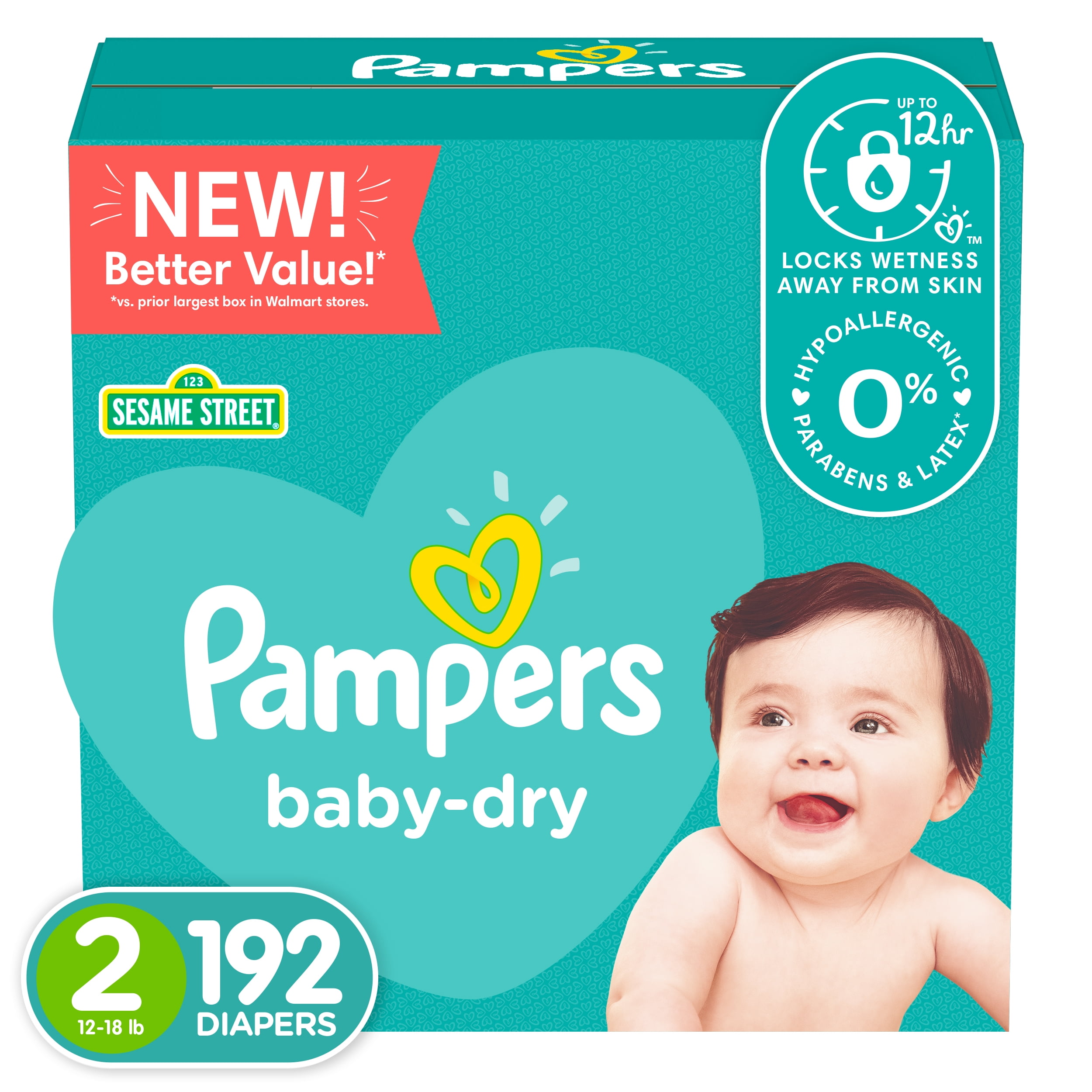 de ober Actief Miniatuur Pampers Baby-Dry Extra Protection Diapers, Size 2, 192 Count - Walmart.com