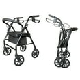 thumbnail image 7 of Walkers for Seniors, 4 Wheel Rollator Walker with Seat & Pouch, Folding Mobility Steel Rolling Walker, Height Adjustable, 8" Wheels, Removable Back Support, Load 300 Lbs, Blue, 7 of 7