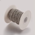 thumbnail image 3 of Resistant Handmade 304 Stainless Steel Figaro Chains Unwelded with Spool Stainless Steel color 4~6x2.8x0.6mm 32.8 Feet(10m)/roll, 3 of 3