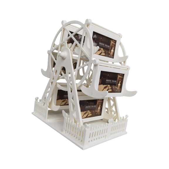 Artistic Rotating Picture Frame Showcases 6 Glass Panel Antique Wheel Design Photo Frame For Gift Giving Occasion