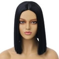 thumbnail image 2 of RightOn Black Short Wigs Straight Bob Hair Wigs for Women Middle Part Synthetic Wigs Daily Party Use, 2 of 8