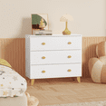 thumbnail image 3 of HOQBN 3 Drawer Dresser for Bedroom,Wooden Chest of Drawers Storage Cabinet for Kids Room,Nursery,Living Room,White, 3 of 7