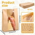thumbnail image 5 of Wekvgz 50pcs Bakery Bags Oil Resistant Paper Food Packaging Bag with Clear Window Cookie Bags with Stickers Multipurpose Bread Toast Bags DIY Paper Bags for Candy Bread Sandwiches 8.3x3.5x13.8 inch, 5 of 11