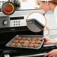 thumbnail image 2 of 3pcs Commercial Quality Baking Sheet Pan Set, Carbon Steel Cookie Sheet, Warp Resistant Baker's Half Sheet Pan, Cookie Tray Pans for Baking, Roasting Dishwasher Safe gray, 2 of 7