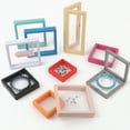 thumbnail image 6 of 3D Floating Frame PE Film Jewelry Gemstone Storage Box Free Floating Bracket Frame Membrane Ring Earring Necklace Display Case Style 9 9x9x2 1 set, 6 of 6