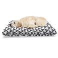 thumbnail image 1 of Abstract Pet Bed, Art Deco Inspired Triangles Stripes Motif Pattern on Plain Backdrop, Resistant Pad for Dogs and Cats Cushion with Removable Cover, 24" x 39", White and Charcoal Grey, by Ambesonne, 1 of 4
