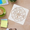 thumbnail image 3 of Fire Department Painting Stencil 11.8x11.8 inch Maltese Cross Stencil with Fire Hydrant Ladder Pattern Reusable Plastic Painting Stencil for DIY Fire Dept Logo Wood Wall Decor, 3 of 9