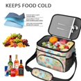 thumbnail image 5 of Lunch Box Pioneer Flower Floral Print Pattern Insulated Lunch Bag for Women Men,Medium Leakproof Lunchbox Cooler Bag Adjustable Strap,10 X 6.7 X 8 Inches, 5 of 6