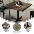 thumbnail image 4 of Flash Furniture 36" Square Solid Wood Commercial Indoor Tabletop in Dark Brown with 30" x 30" Dining Height Rust-Resistant Black Cast Iron X-Base, 4 of 10
