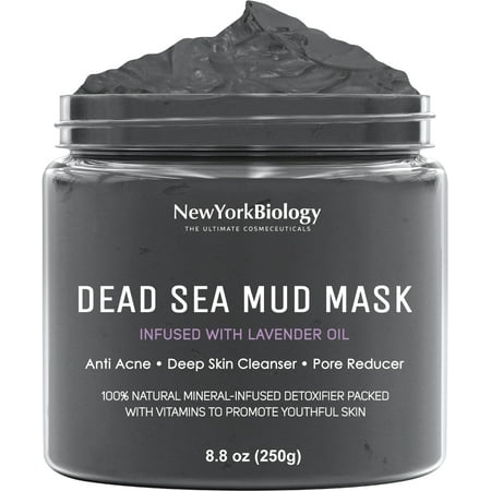 New York Biology Dead Sea Mud Mask for Face and Body Infused with Eucalyptus - Spa Quality Pore Reducer for Acne, Blackheads and Oily Skin - Tightens Skin for A Healthier Complexion - 8.8 oz
