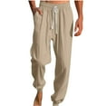thumbnail image 1 of Sweatpants with Pockets Men's Elastic-Waist Strap Pocket Leg Strap Beach Tracksuit Pants, 1 of 7