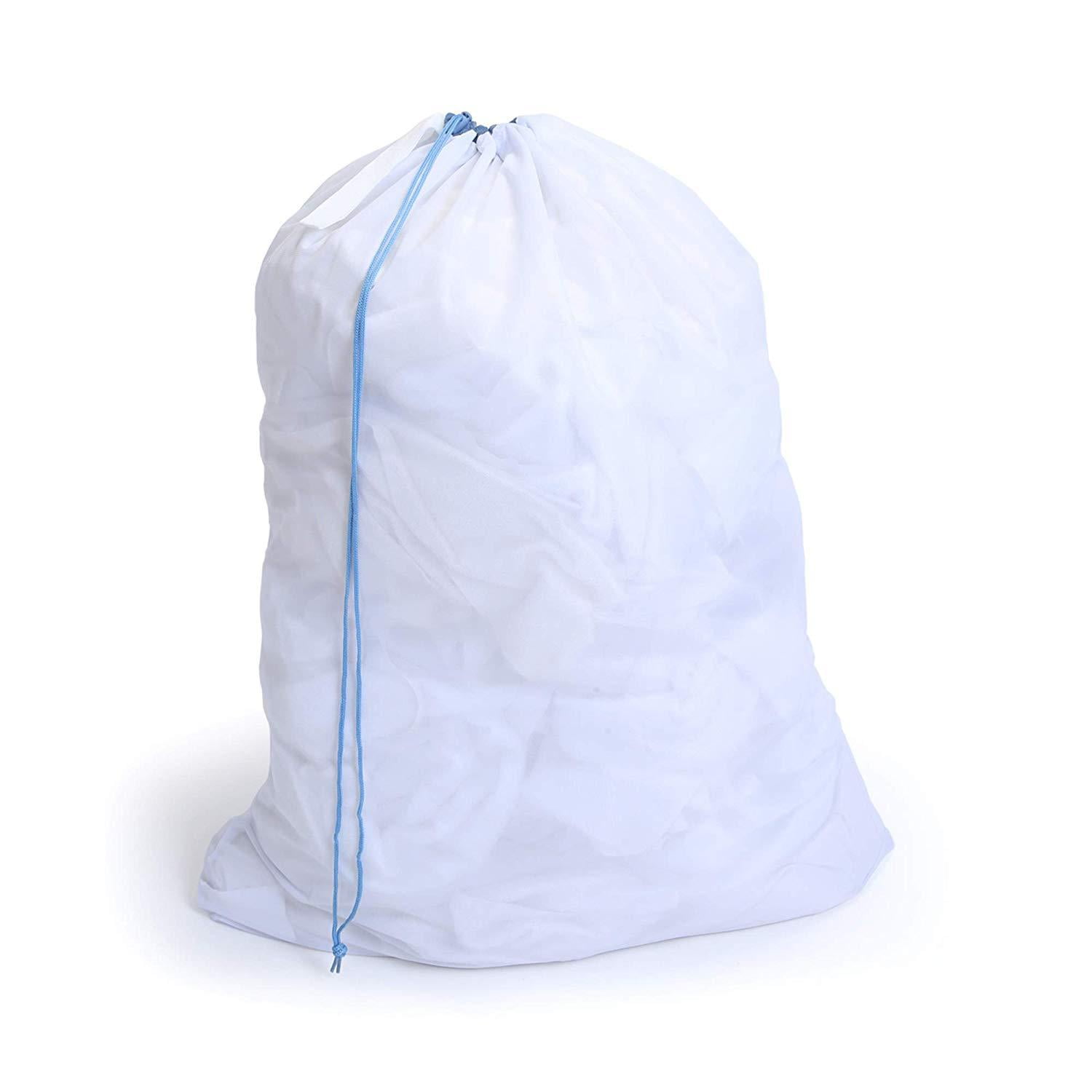 Smart Design Jumbo Heavy Duty Mesh Laundry Bag w/ Push Lock Drawstring