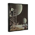 thumbnail image 3 of Stupell Industries Two Moons Vintage Film Set Galaxy Graphic Art Jet Black Floating Framed Canvas Print Wall Art, Design by Matheus Lopes Castro, 3 of 6