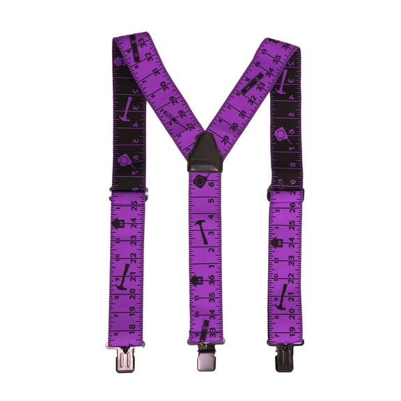 Men's Elastic Y Back Ruler Print Suspenders Heavy Duty Contractor Suspenders
