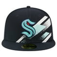 thumbnail image 2 of Men's New Era Deep Sea Blue Seattle Kraken Faded Lines 59FIFTY Fitted Hat, 2 of 5