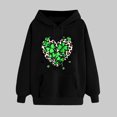 thumbnail image 2 of VBTAPA Womens St. Patrick's Day Sweatshirt Funny Clover Hoodie Long Sleeve Casual Irish Shirt Green Shamrock Pullover Tops Black M, 2 of 6