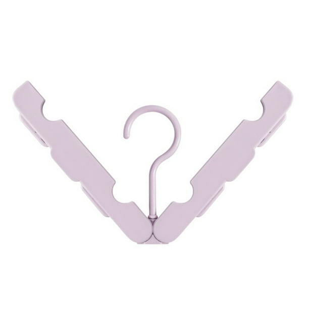 Perchas antideslizantes de plástico plegables y portátiles para viajes (rosa)